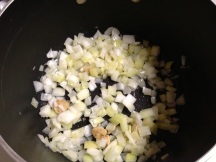 Sweating onions and garlic